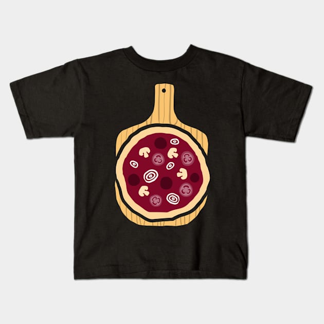 Fresh Whole Italian Pizza Pie Kids T-Shirt by InkyArt